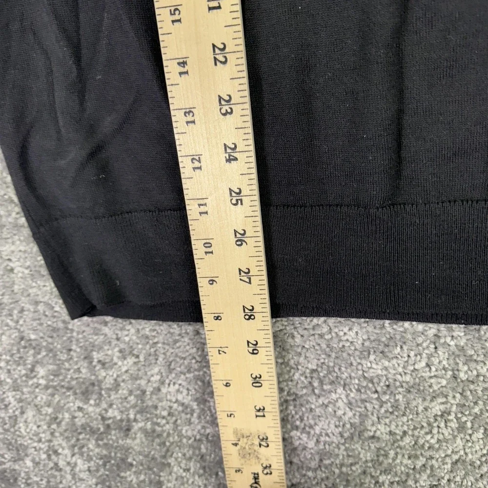 Banana Republic Sweater Mens XL Black Merino Wool Crew Neck Lightweight Pullover